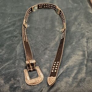 Black and Silver Studded Women's Belt